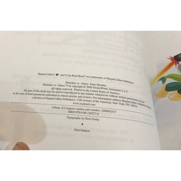 Disneys Monsters Vs Aliens Team Monster Book Level 2 By HarperCollins Reading - Picture 3 of 8